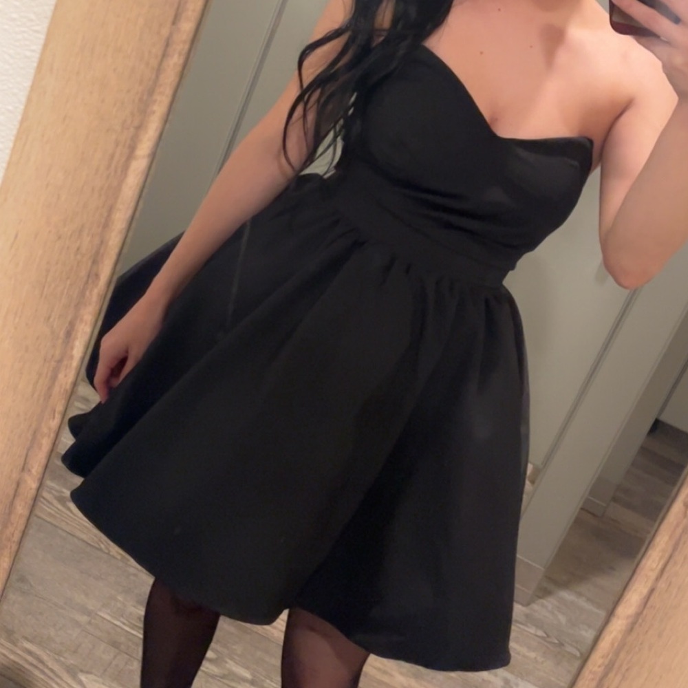 Fashion Nova Black Strapless Sweetheart Dress